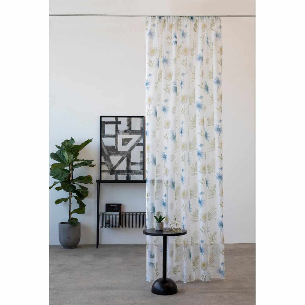 Perdea alb-albastru 140x260 cm Tropical – Mendola Fabrics