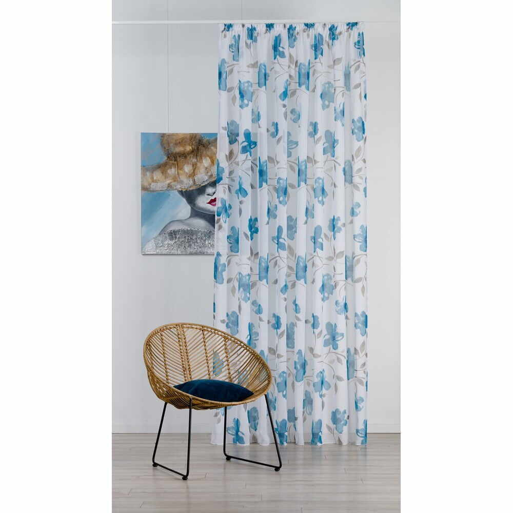 Perdea alb-albastru 300x260 cm Mariola – Mendola Fabrics