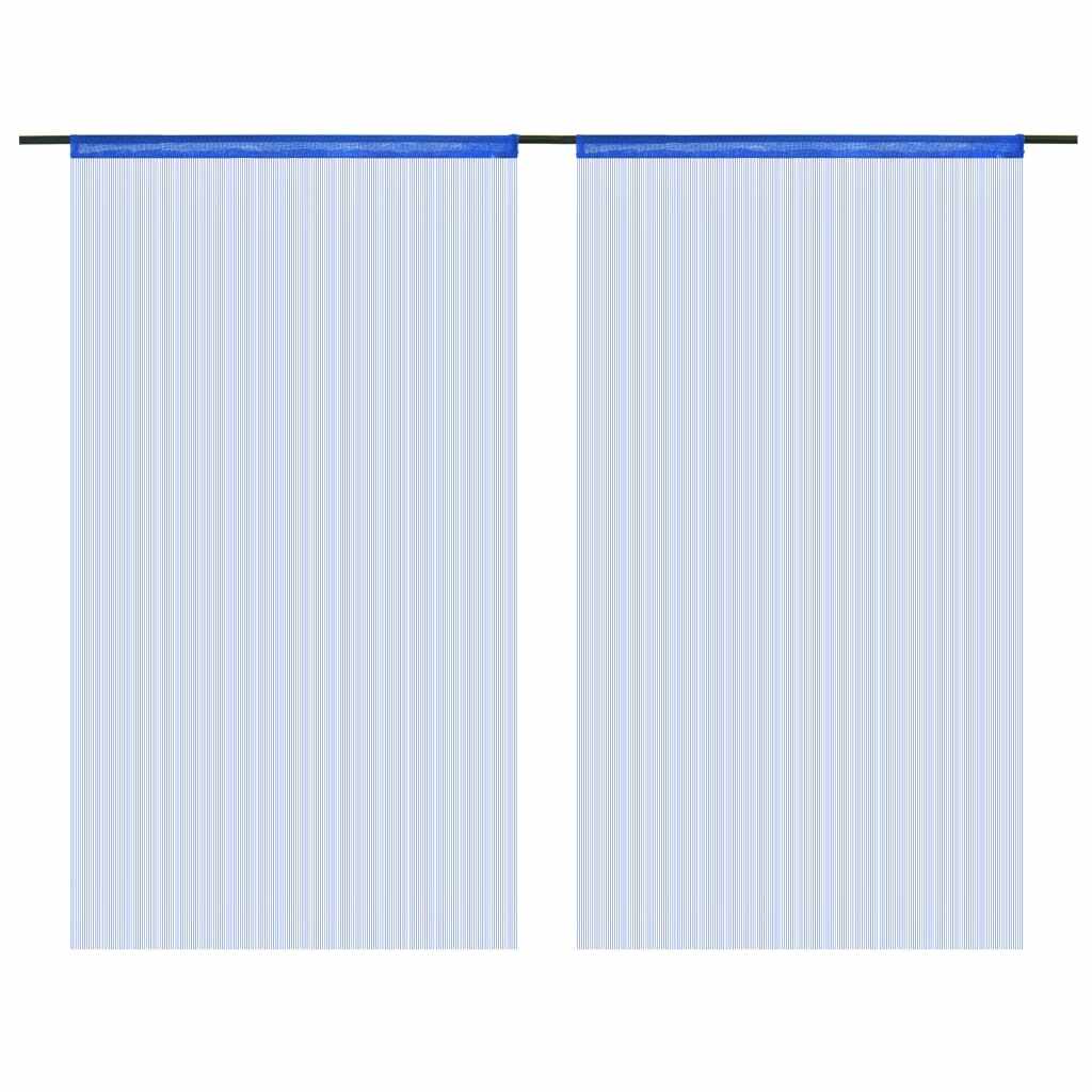 vidaXL Draperii cu franjuri, 2 buc., 100 x 250 cm, albastru