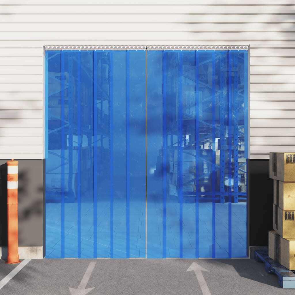 vidaXL Perdea pentru ușă, albastru, 200 mmx1,6 mm 10 m, PVC