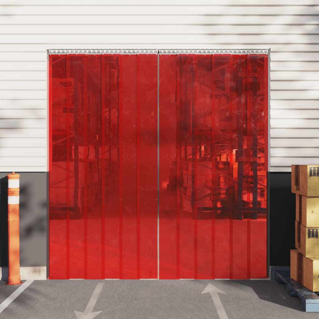 vidaXL Perdea pentru ușă, roșu, 200 mmx1,6 mm 50 m, PVC